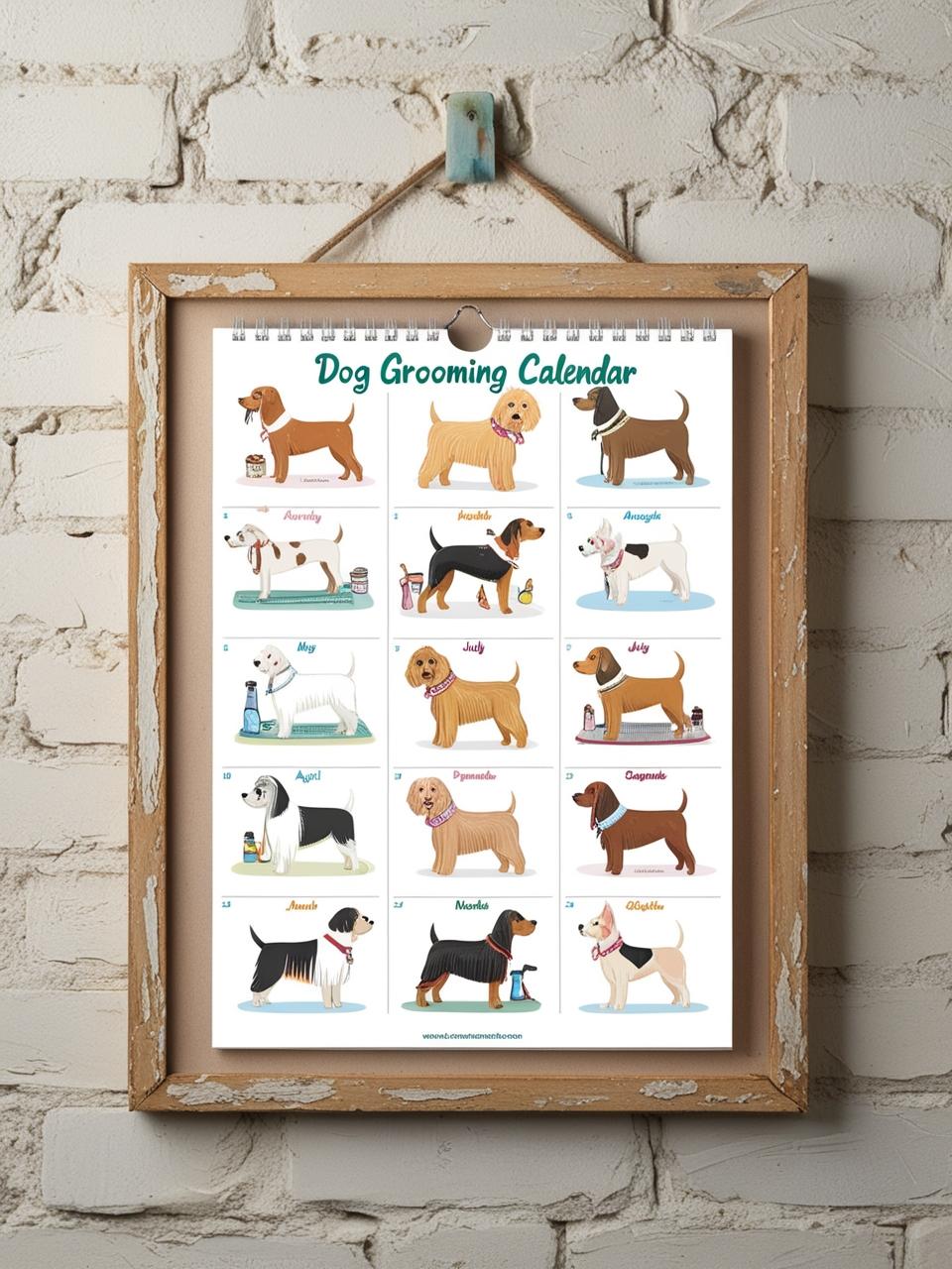 Illustration of Weekly Dog Grooming Schedule
